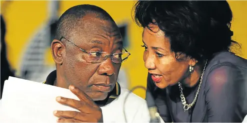  ?? Picture: Gallo Images ?? Cyril Ramaphosa and Lindiwe Sisulu share confidence­s as ANC colleagues. Ramaphosa is believed to be planning to name her as his deputy president.