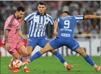  ?? - AFP ?? Inter Miami’s Lionel Messi (L) vies for the ball