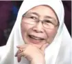  ??  ?? Datuk Seri Dr Wan Azizah Wan Ismail