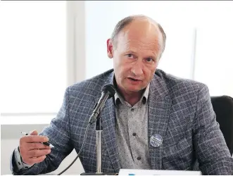  ?? GAVIN YOUNG ?? Mayoral candidate Andre Chabot says his campaign funding dried up when he “wasn’t willing to do certain things or promote certain objectives,” and suspects those types of donors now support other candidates.