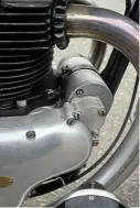  ??  ?? Right: As with its contempora­ries from BSA and Triumph, Norton powered their twin’s lights with a Lucas dynamo parked at the front of the engine. Like the single camshaft, this was driven by a simple and quiet chain