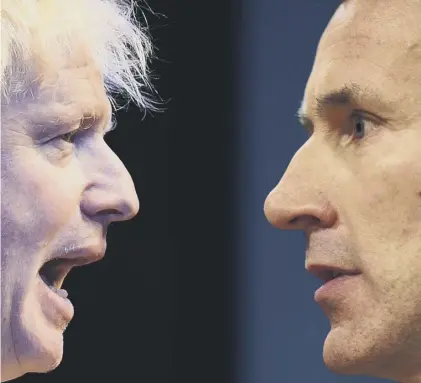  ??  ?? 0 Have Boris Johnson and Jeremy Hunt’s head-to-head debates changed many minds?