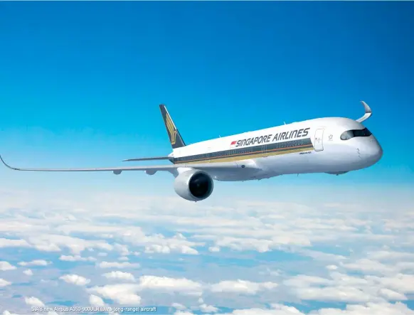  ??  ?? SIA'S new Airbus A350-900ULR (ultra-long-range) aircraft