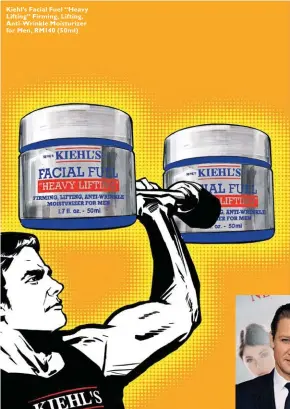  ??  ?? Kiehl’s Facial Fuel “Heavy Lifting” Firming, Lifting, Anti-Wrinkle Moisturize­r for Men, RM140 ( 50ml)