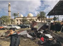  ?? AFP ?? The first blast took place outside the mosque in Al Salmani district, the second after rescue workers arrived