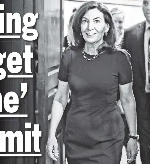  ?? ?? NO RUSH: Gov. Hochul and state legislator­s are struggling to seal the deal on a belated budget as negotiatio­ns hinge on issues including bail reform.