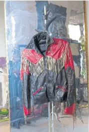  ??  ?? LEFT
A jacket worn by Alan Vega, the front half of the proto-punk duo Suicide, at his family home in New York.