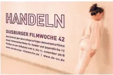  ?? REPRO: DUISBURGER FILMWOCHE ?? Das Plakat zur diesjährig­en Filmwoche: Die junge Frau scheint die Wirklichke­it zu ignorieren, dabei ist Handeln gefragt.