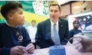  ?? Photograph: Stefan Rousseau/PA ?? Jeremy Hunt meets pupils at St Jude’s Church of England primary school.