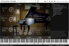  ??  ?? Das Steinway D-274 aus der Synchron-Serie wurde mit über 4000 Samples pro Taste ausgestatt­et.