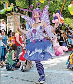  ??  ?? Saturday’s ArtRageous Parade officially kicks off Eureka Springs’ 30th annual May Arts Festival.
