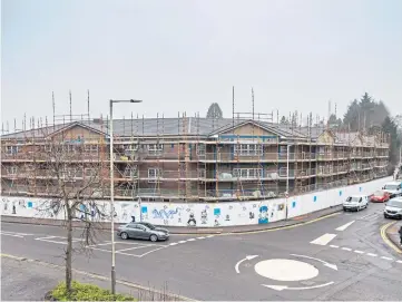  ??  ?? LUXURY: The new care home being built on Glover Street. Picture by Steve Macdougall.