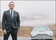  ??  ?? LICENCE TO DRIVE: The Aston Martin is the favoured car of James Bond, played by Daniel Craig.