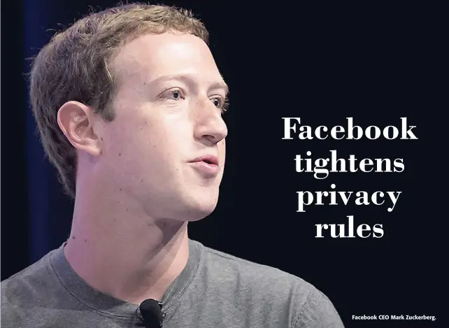  ??  ?? Facebook CEO Mark Zuckerberg.