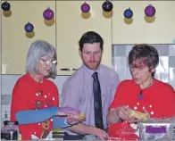  ??  ?? The kitchen team - Irene, Andrew and Clare - worked hard to make the day a success.