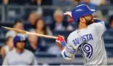  ?? JUSTIN K. ALLER/GETTY IMAGES ?? Blue Jays slugger Jose Bautista, often Toronto’s leadoff hitter this season, has started a game hiiting fourth or lower in the Jays’ batting order just 11 times since 2010.
