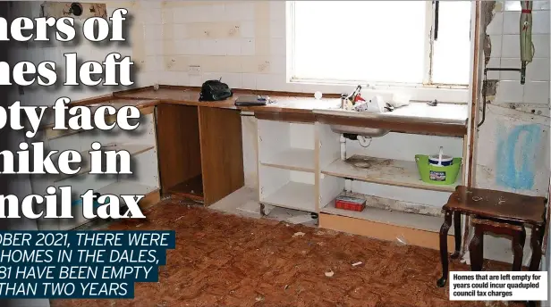  ?? ?? Homes that are left empty for years could incur quadupled council tax charges