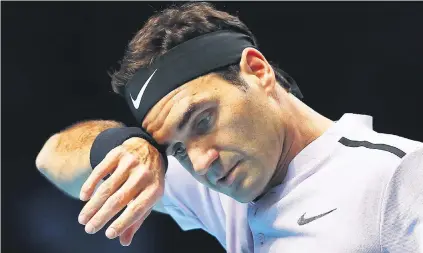  ?? Picture: AFP ?? MARCHING ON. Roger Federer (above) started his campaign for a seventh ATP Finals title with a 6-4, 7-6 win against American Jaco Sock in London on Sunday.