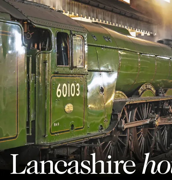  ??  ?? Classic locomotive, classic setting. The decades drain away as BR passenger green ‘Pacific’ No. 60103 Flying Scotsman awaits the ‘right away’ at the 1950s rebuilt Bury Bolton Street station on October 14 2016. LIAM BARNES