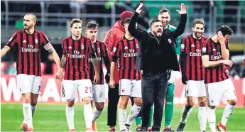  ??  ?? RACHA. El equipo rossoneri buscará hoy su sexta victoria consecutiv­a en su visita a Turín.