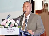  ??  ?? Minister Mangala Samaraweer­a delivering keynote address