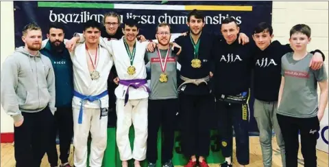  ??  ?? Members of the Arnkell Jiu Jitsu Academy at the Cork Open.