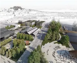 ??  ?? Ambitious Artist’s impression of City Deal harbour developmen­t at Forthside