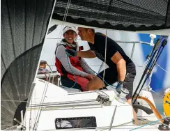  ??  ?? Below: Volvo Ocean Race sailor Libby Greenhalgh racing the family J/97