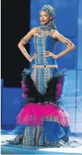  ??  ?? BEATING THE BLUES: Miss SA Universe 2011 Bokang Montjane wore this dress at the Miss Universe pageant