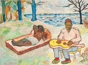  ??  ?? Beauford Delaney (1901-1979), Untitled (Self-portrait with Odalisque), ca. 1943. Oil on panel,
231/16 x 311/16 in. © Estate of Beauford Delaney. Courtesy of Michael Rosenfeld Gallery LLC, New York, NY.