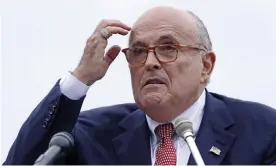  ??  ?? Rudy Giuliani, who accidental­ly helped create a new anti-Trump protest website with his Twitter typo. Photograph: Charles Krupa/AP