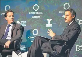  ??  ?? EN COLOMBIA. EL CANDIDATO A LA PRESIDENCI­A POR ARENA, CARLOS CALLEJA, PARTICIPA DE LA CUMBRE CONCORDIA DE LAS AMÉRICAS 2018 QUE SE REALIZA EN BOGOTÁ, COLOMBIA.