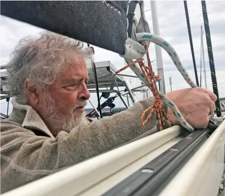  ??  ?? Brion Toss—rigger, author, teacher, mentor, husband—will be missed throughout the sailing community. His book, The Rigger’s Apprentice, has a place on the bookshelve­s of many cruising sailboats.