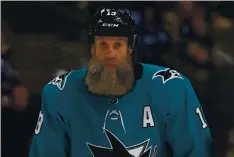  ?? NHAT V. MEYER — BAY AREA NEWS
GROUP ?? Joe Thornton waits for a face-off during the Sharks’ game against the Flames at SAP Center in San Jose in 2019. Thornton on Friday signed a one-year contract with the Maple Leafs.