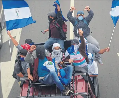  ?? Afp ?? Las protestas contra Ortega continuaro­n ayer en Ticuantepe, en el sur de Managua