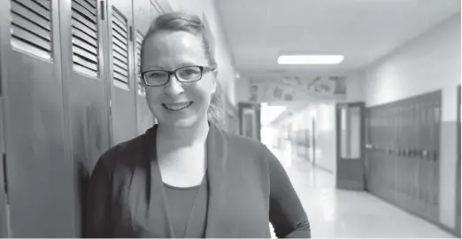  ??  ?? EDSS grad Anna Grinberg works for the European Space Agency as an engineer helping scientists conduct experiment­s in space. She spoke to several classes at the Elmira high school before March Break.