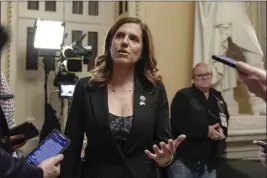  ?? MARIAM ZUHAIB — THE ASSOCIATED PRESS ?? Rep. Nancy Mace, R-S.C., speaks following a closed-door meeting of House Republican­s on Capitol Hill in Washington on Oct. 11.