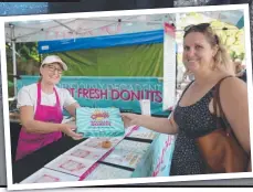  ?? ?? BELOW: OMG Decadent Donuts’ Cassie Nicholls with customer Damiane Marshall.