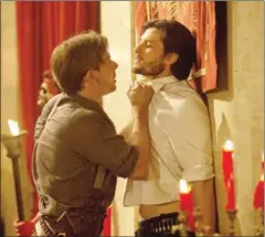  ?? JOHNSON/HBO JOHN P ?? Jimmi Simpson as William and Ben Barnes as Logan in hanging out and arguing in the midst of a mass orgy, like you do.