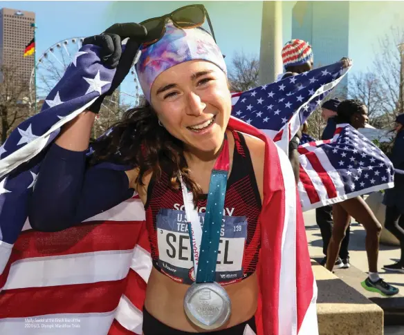  ??  ?? Molly Seidel at the finish line of the 2020 U.S. Olympic Marathon Trials