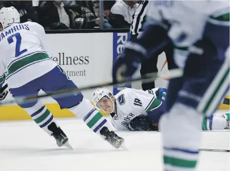  ?? SEAN M. HAFFEY/GETTY IMAGES ?? Jake Virtanen showed some promise in his first NHL season in 2015-16, but must do more to be an everyday NHLer.