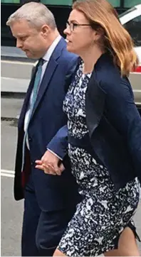  ??  ?? ‘Dishonest’: Davies arrives at crown court yesterday