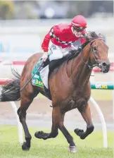  ?? Picture: MICHAEL DODGE/GETTY ?? Mark Zahra rides Good Therapy to victory in the first race.