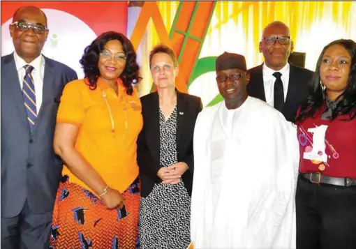  ??  ?? L-R: Chairman of the occasion, Prof. Taiwo Osipitan; Principal Consultant, Edumark Consult, Mrs. Yinka Ogunde; Finland Ambassador to Nigeria, Ms. Pirjo Suomela-Chowdhury; Nassarawa State Commission­er for Education, Alhaji Aliyu Tijjani Ahmed; Mr....