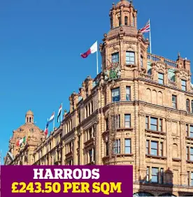  ??  ?? HARRODS £243.50 PER SQM