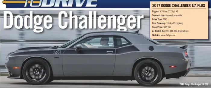  ??  ?? 2017 Dodge Challenger T/ A 392