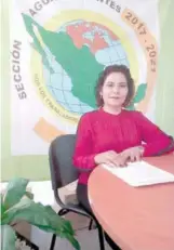  ?? Foto: Cortesía ?? ELVIA Ortíz Rosales, secretaria general del SITEM en el estado.