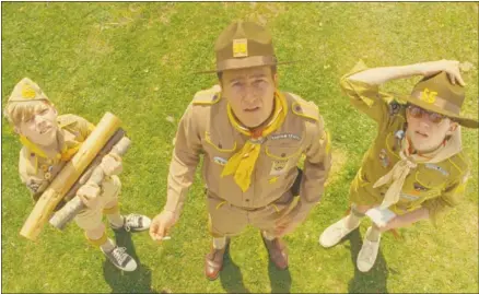  ?? Courtesy, eone Films ?? Edward Norton, centre, stars as Scout Master Ward in Wes Anderson’s Moonrise Kingdom, a kind-hearted tribute to the pangs of puppy love.