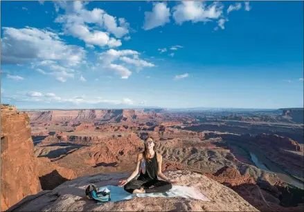  ?? PHOTOS CONTRIBUTE­D BY KRISTIN ADDIS ?? Travel author Kristin Addis takes traveling solo to another level at Dead Horse State Park in Utah.