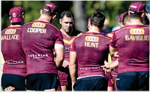  ?? PHOTO: BRADLEY KANARIS/GETTY ?? LEADING BY EXAMPLE: Cameron Smith lays down the law to his Maroons teammates.